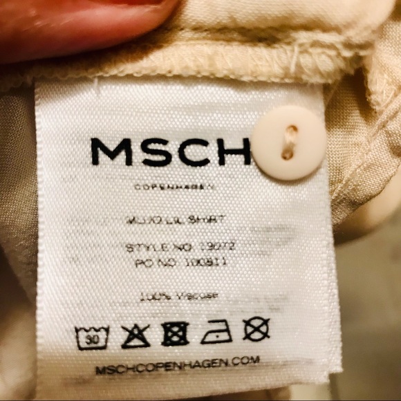 MSCH Copenhagen cream viscose button-down shirt dress. Size L. EUC - Picture 8 of 10